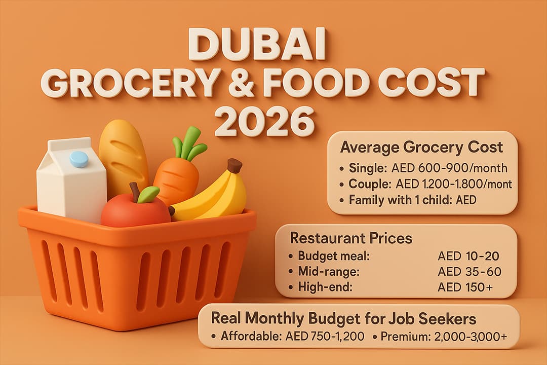 Dubai Grocery & Food Cost 2026 – Real Monthly Budget for Job Seekers