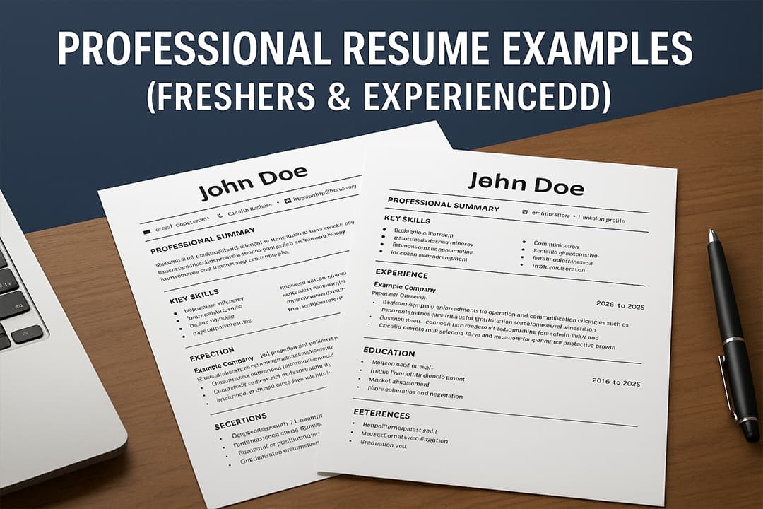 Professional Resume Examples for Freshers & Experienced (2026 Guide)