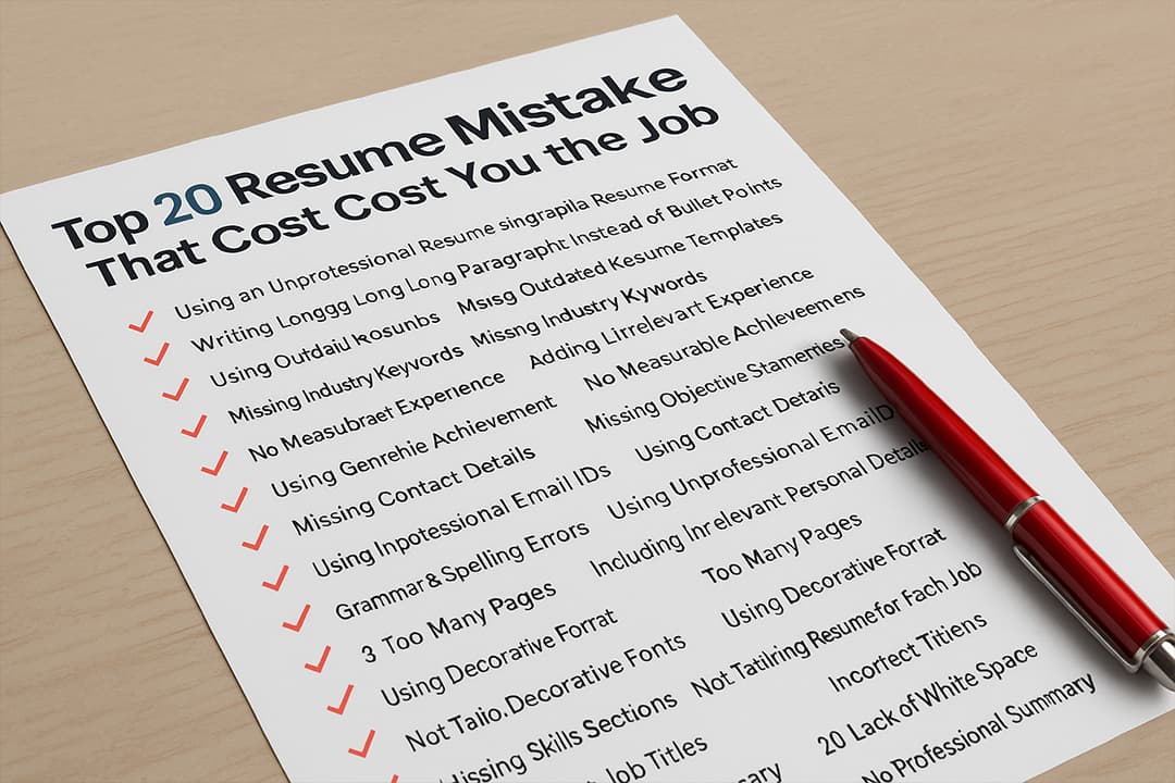 Top 20 Resume Mistakes That Cost You the Job (2026 Guide)