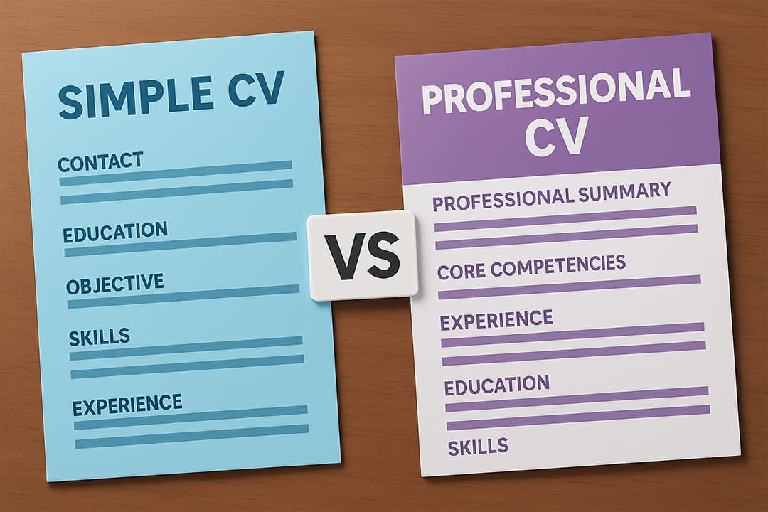 Simple CV vs Professional CV – What Recruiters Actually Prefer (2026 Guide)